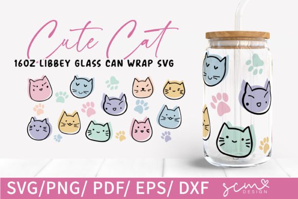 Cat Mom Libbey Glass SVG for Crafts and Graphics