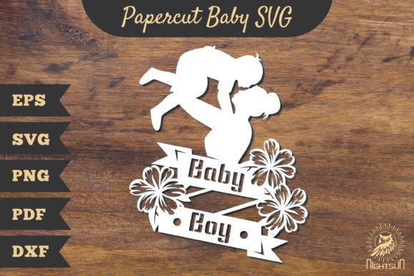 Mom and Baby Boy Papercut SVG 4: Graphics for Crafts