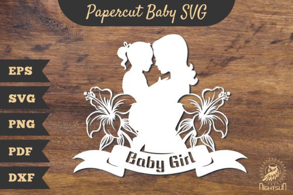 Mom and Baby Girl Graphics for Sweet Crafts