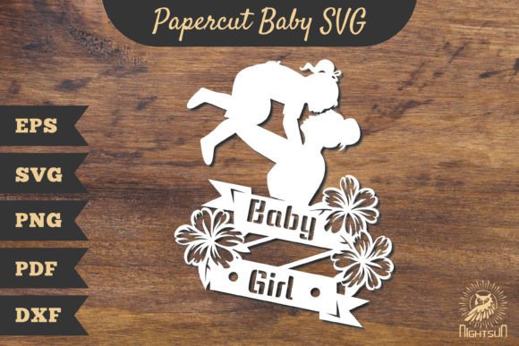Mom and Baby Girl Papercut SVG 4: Graphics for Crafts