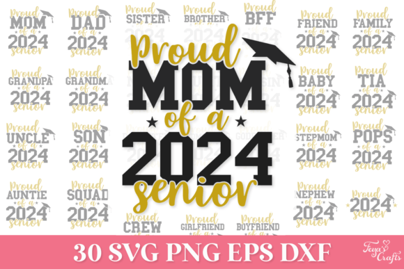 Proud Mom 2024 Senior Graphics for Crafts